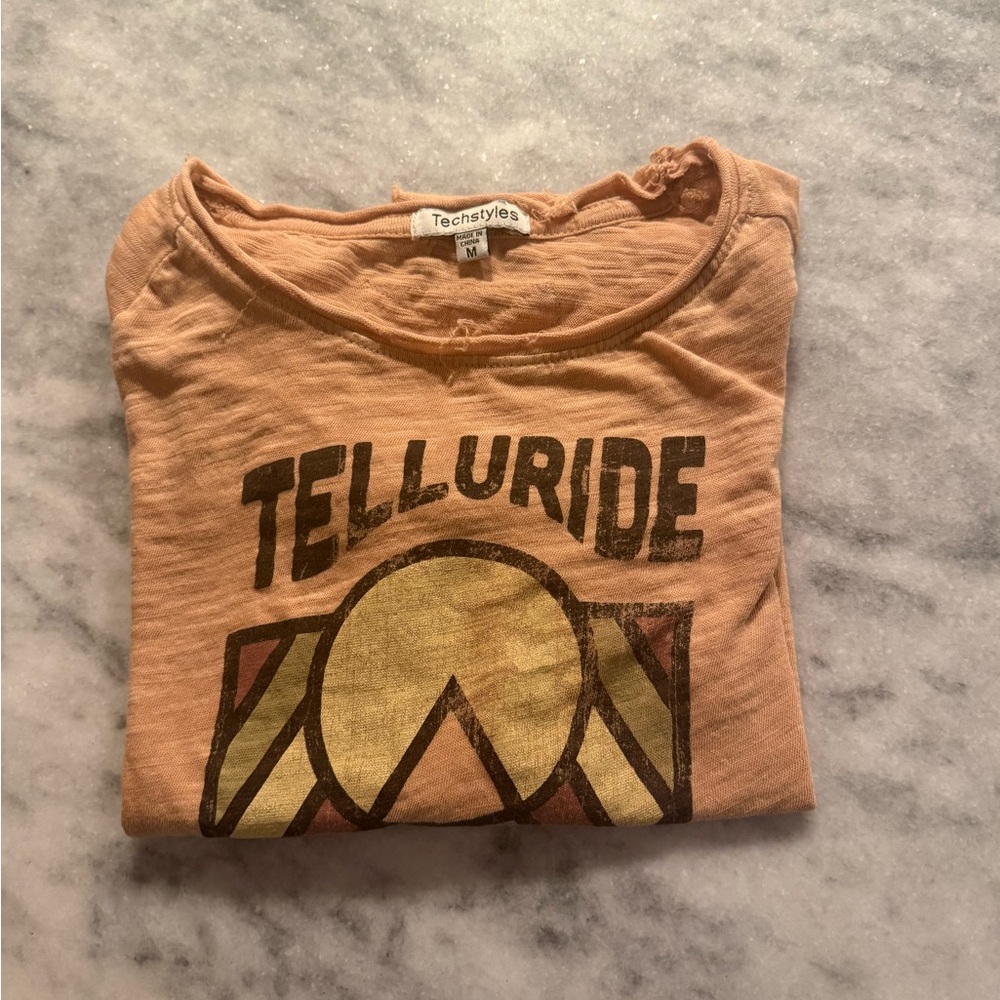 Technstyles Women's Peach Graphic Tee